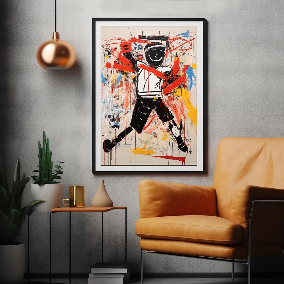 Astronaut In Colorful Chaos Street Art Graffiti Portrait Poster - Image 2