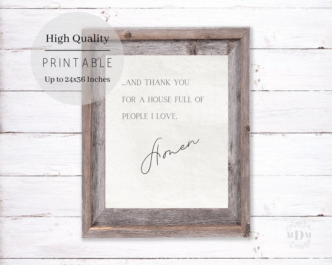 Thanksgiving Print, A House Full of People I Love Amen - Image 5