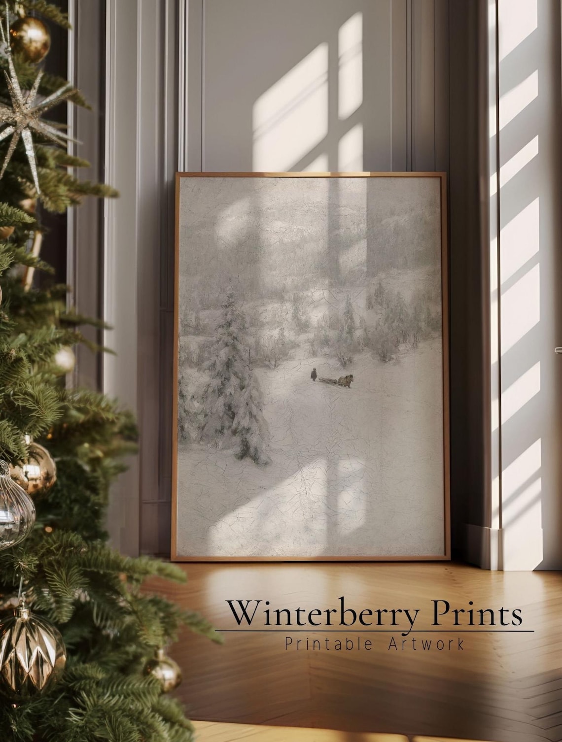 Christmas Snowy Winter Landscape Art Print