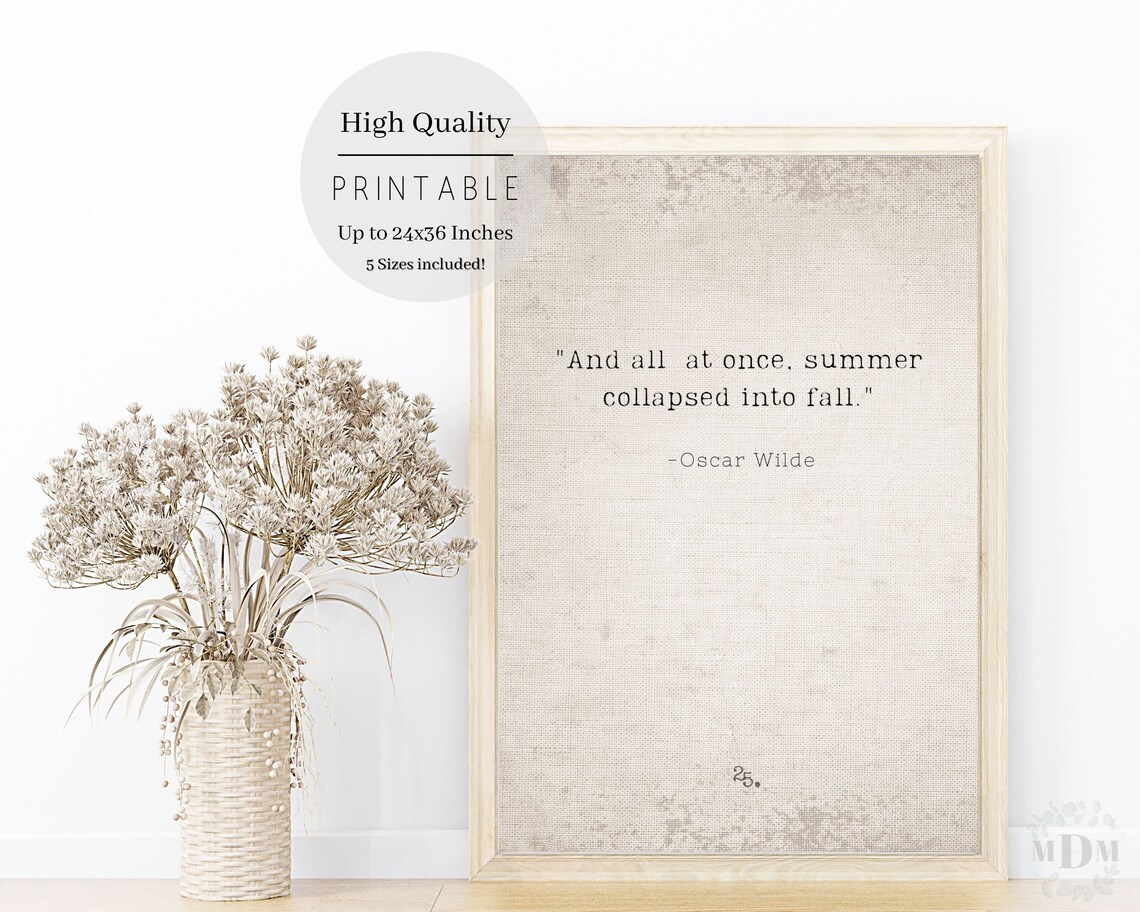 Fall Decor Autumn Quote, Farmhouse Book Art Print