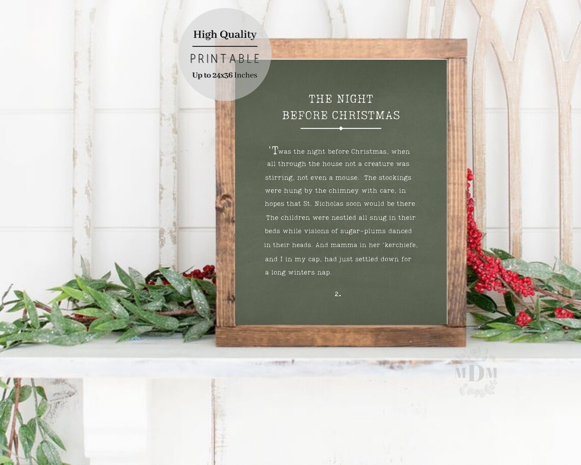 Twas The Night Before Christmas Farmhouse Poster - Image 4