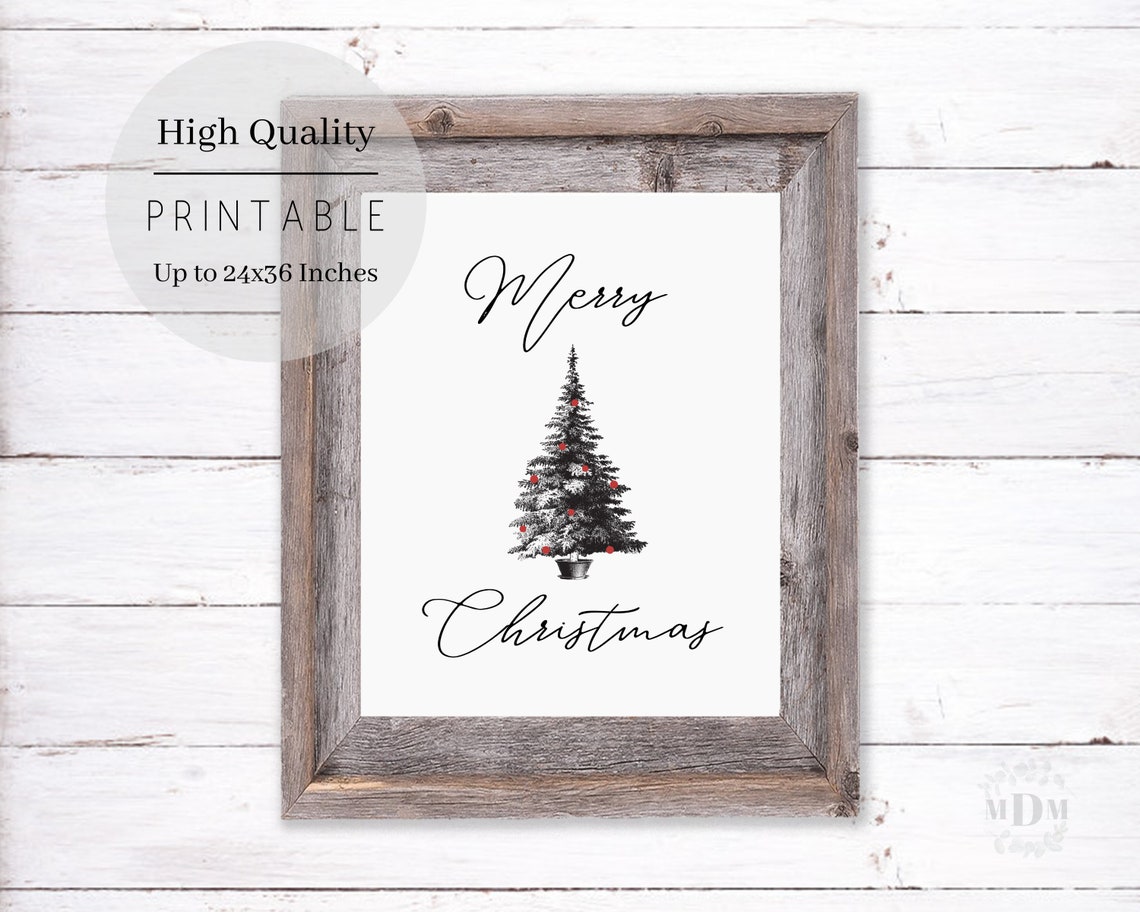 Christmas Merry Christmas Sign Christmas Decor Holiday Sign Christmas Poster Christmas Print Farmhouse Christmas Sign - Image 4