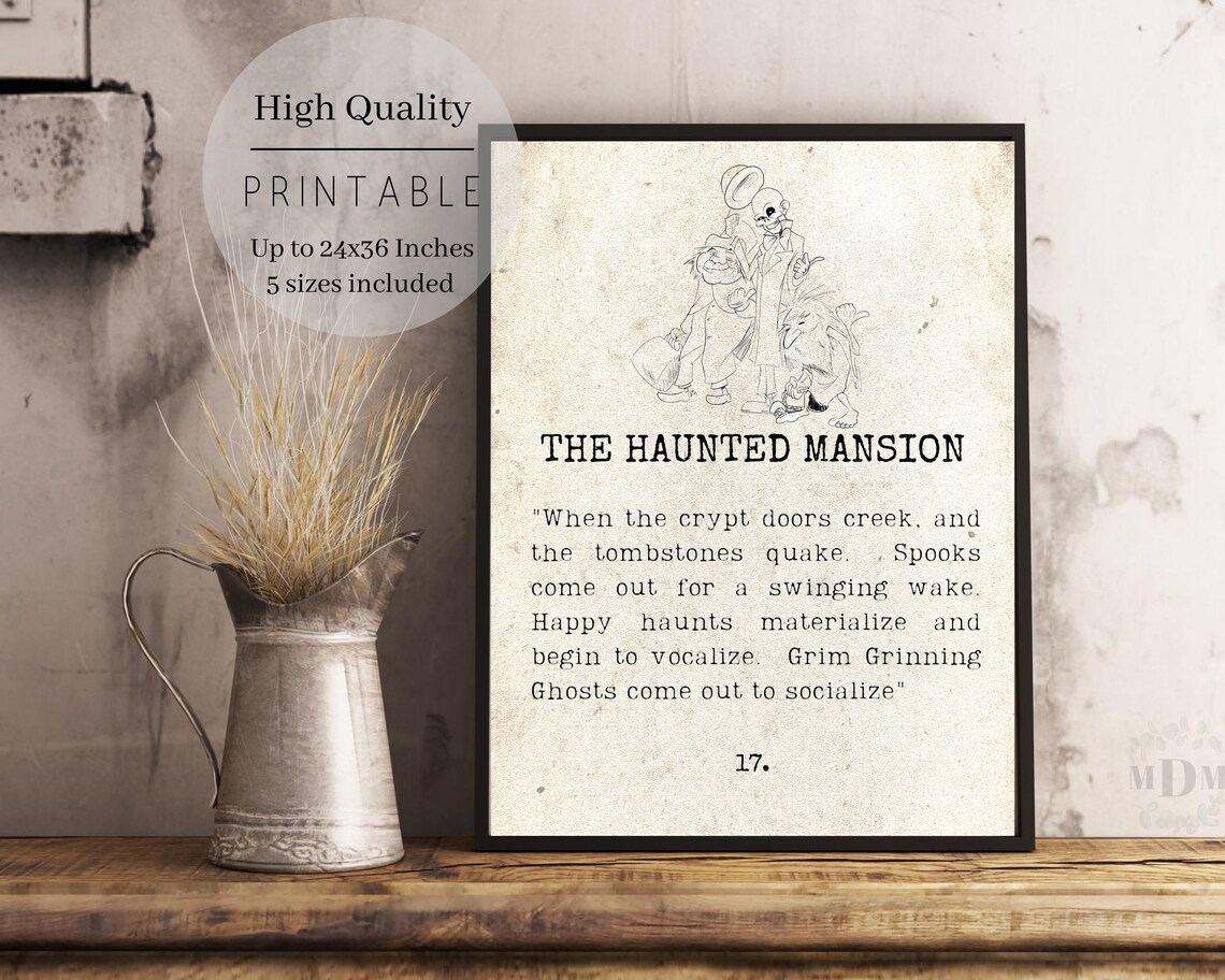 Halloween Haunted Mansion Grim Grinning Ghosts Art Print