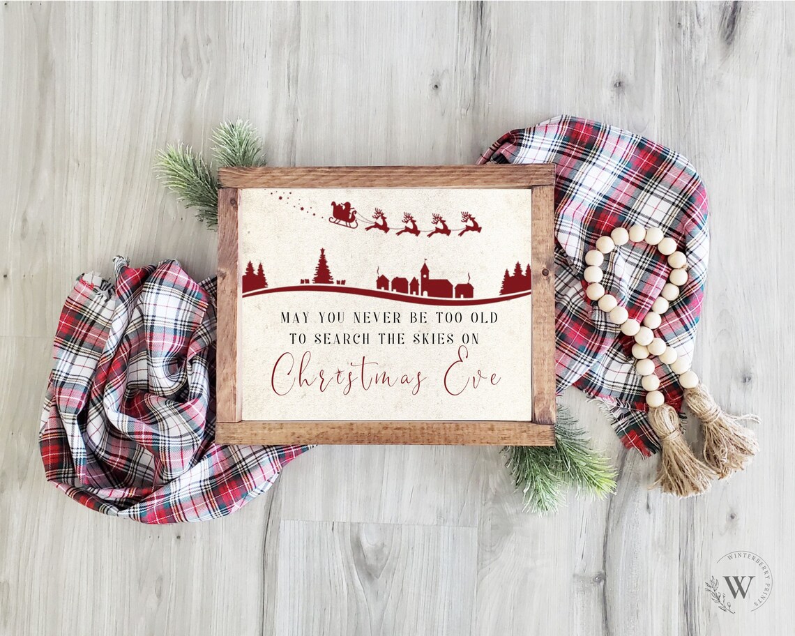 Christmas Eve Skies Sign Christmas Wall Art Print - Image 5