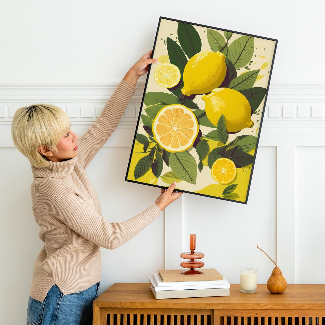 Lemon Poster Painting Boho Design Art Lemon Fruit Print Gauguin Fruit Print - Image 4