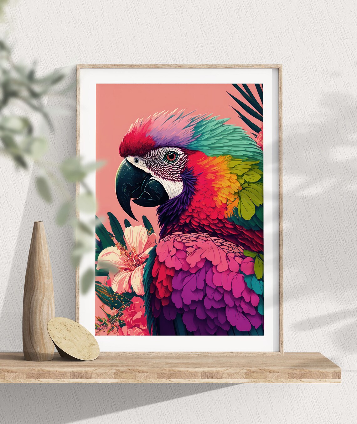 Rainbow Macaw Parrot Poster, Tropical Bird Art Print - Image 3