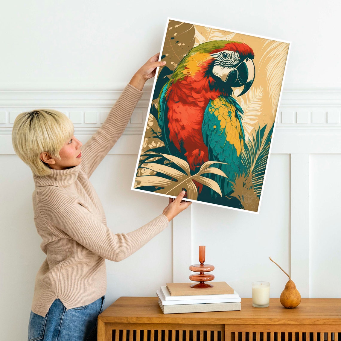 Scarlet Macaw In Flight Poster Bold Red Tropical Parrot Jungle Art - Image 2