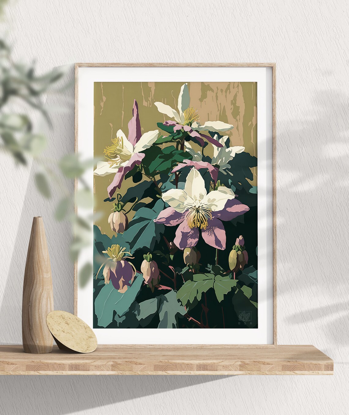 Colorado Columbine Wildflowers Pastel Botanical Garden Poster
