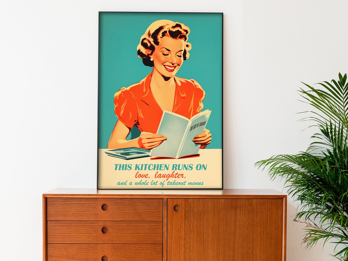 Retro Kitchen Typography Quote Art Print, 50s Style - Image 2