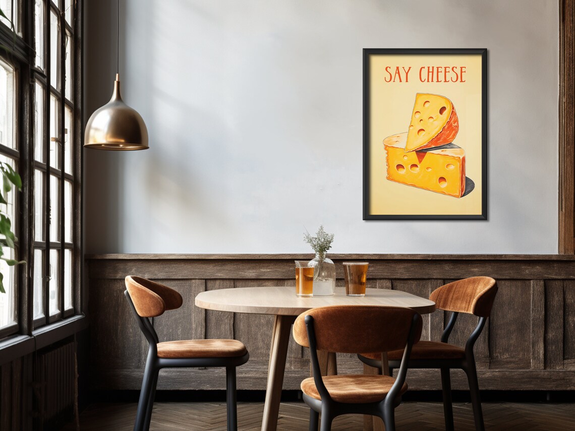 Retro Cheese Poster, Kitchen Wall Art Print - Image 3