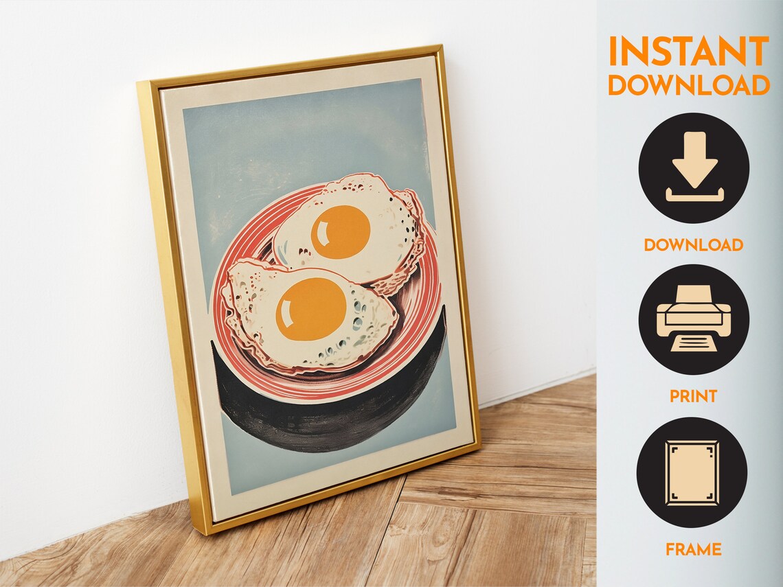 Retro Egg Print Kitchen Wall Art, Food Poster - Image 6