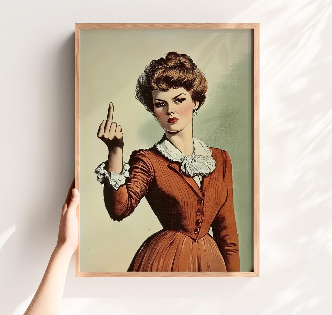 Woman Middle Finger Feminist Poster Print