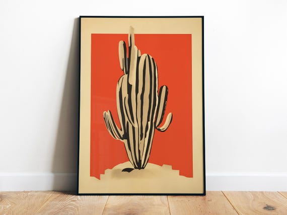 Cactus Boho Vintage Botanical Art Poster