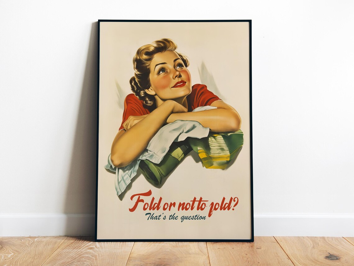 Retro Laundry Wall Art, Funny Utility Room Decor