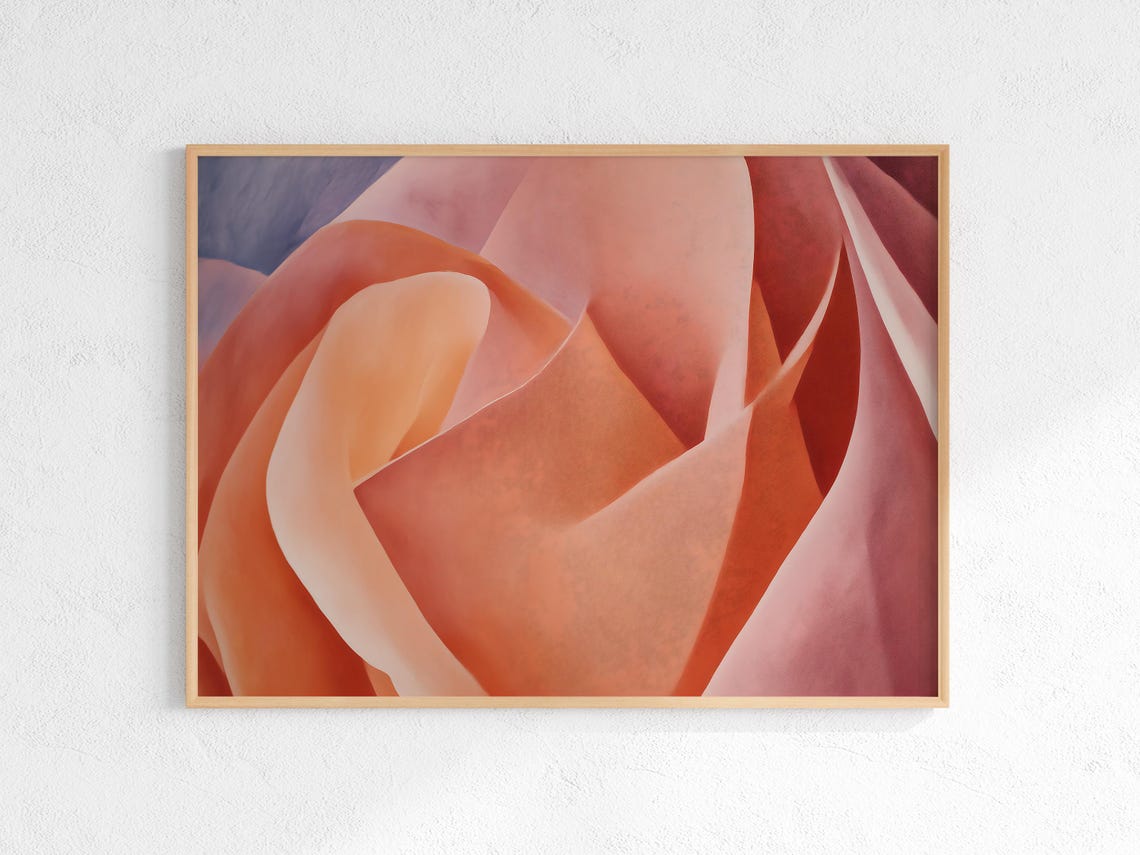 Pink Blossom Macro Abstract Floral Modern Style Large Wall Art