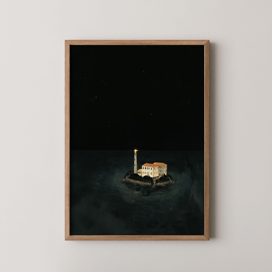 Shutter Island Lighthouse Island Night Mystery Movie Art Poster