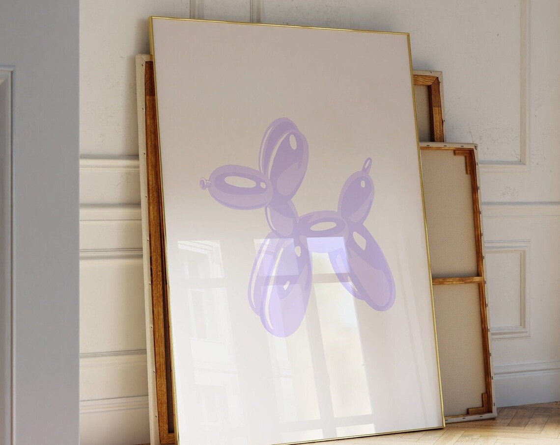 Lilac Preppy Dorm Decor, Minimalist Art Print