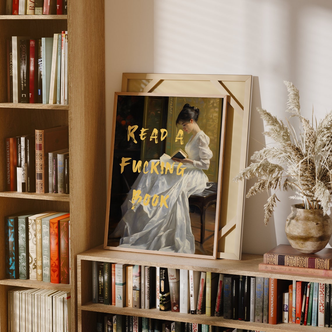 Read a Book Cheeky Altered Classic Oil Painting Funny Poster - Image 4
