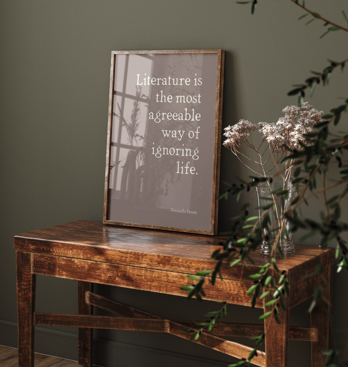 Bookish Art Print, Pessoa Literature Quote - Image 2