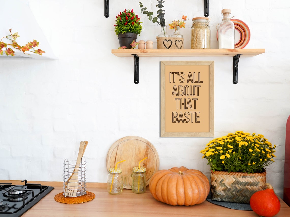 Retro All About That Baste Funny Thanksgiving Turkey Quote Poster - Image 3