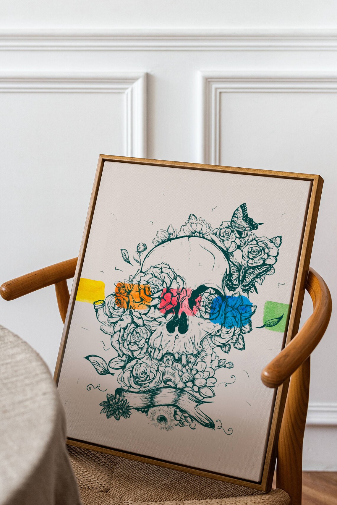 Eclectic Skull Maximalist Art Print, Gothic Decor - Image 3