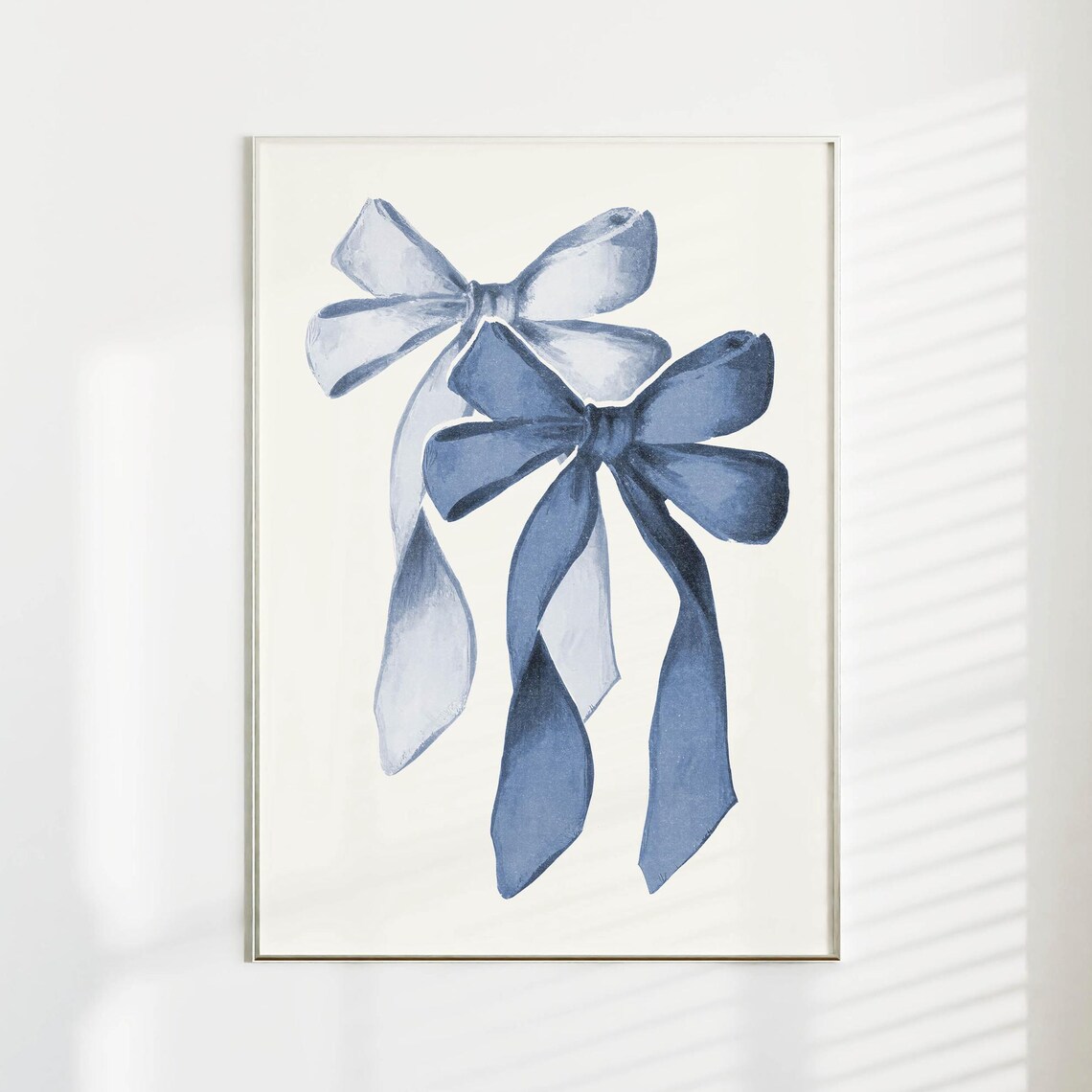 Light Blue Bow Art Print, Cute Nursery Decor