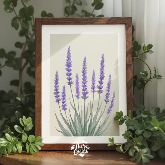 Lavender Bloom Botanical Print Elegant Floral Wall Art Multiple Sizes