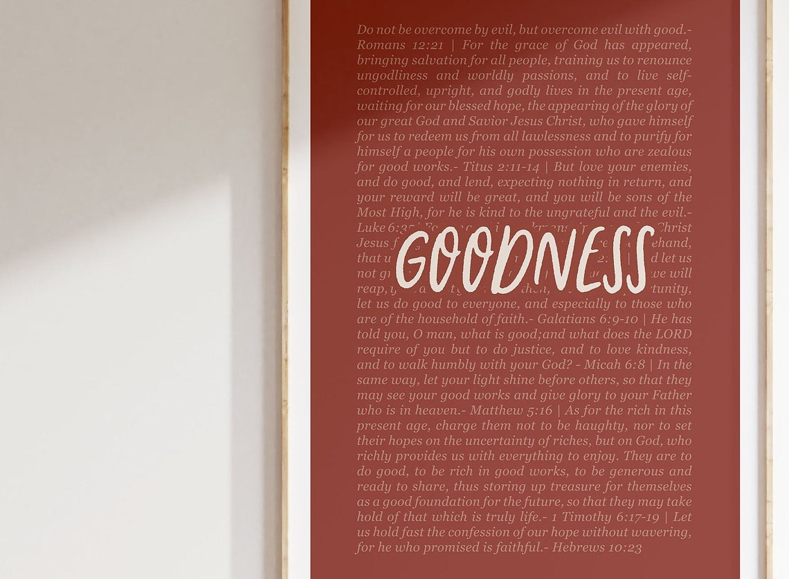 Goodness Fruit Of The Spirit Bible Verse Artwork Scripture Christian Poster Baby Nursery Home Decor Instant Print - Image 3