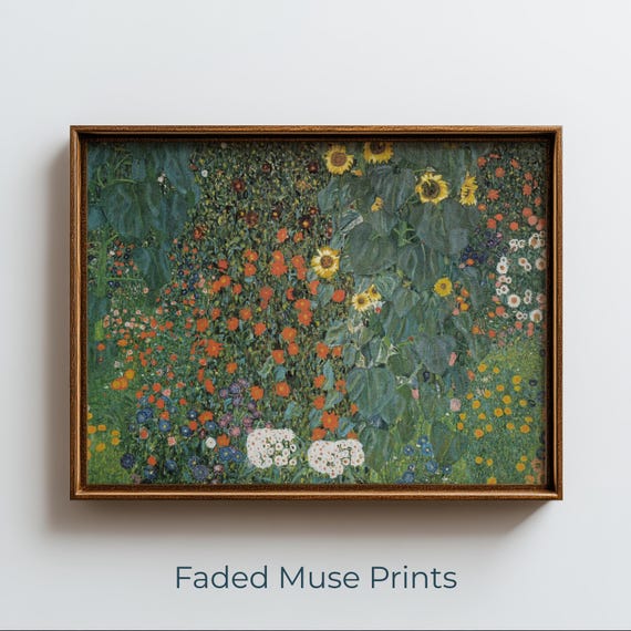 Lush Sunflower Garden Vintage Botanical Wall Art Painting Digital Download 1230