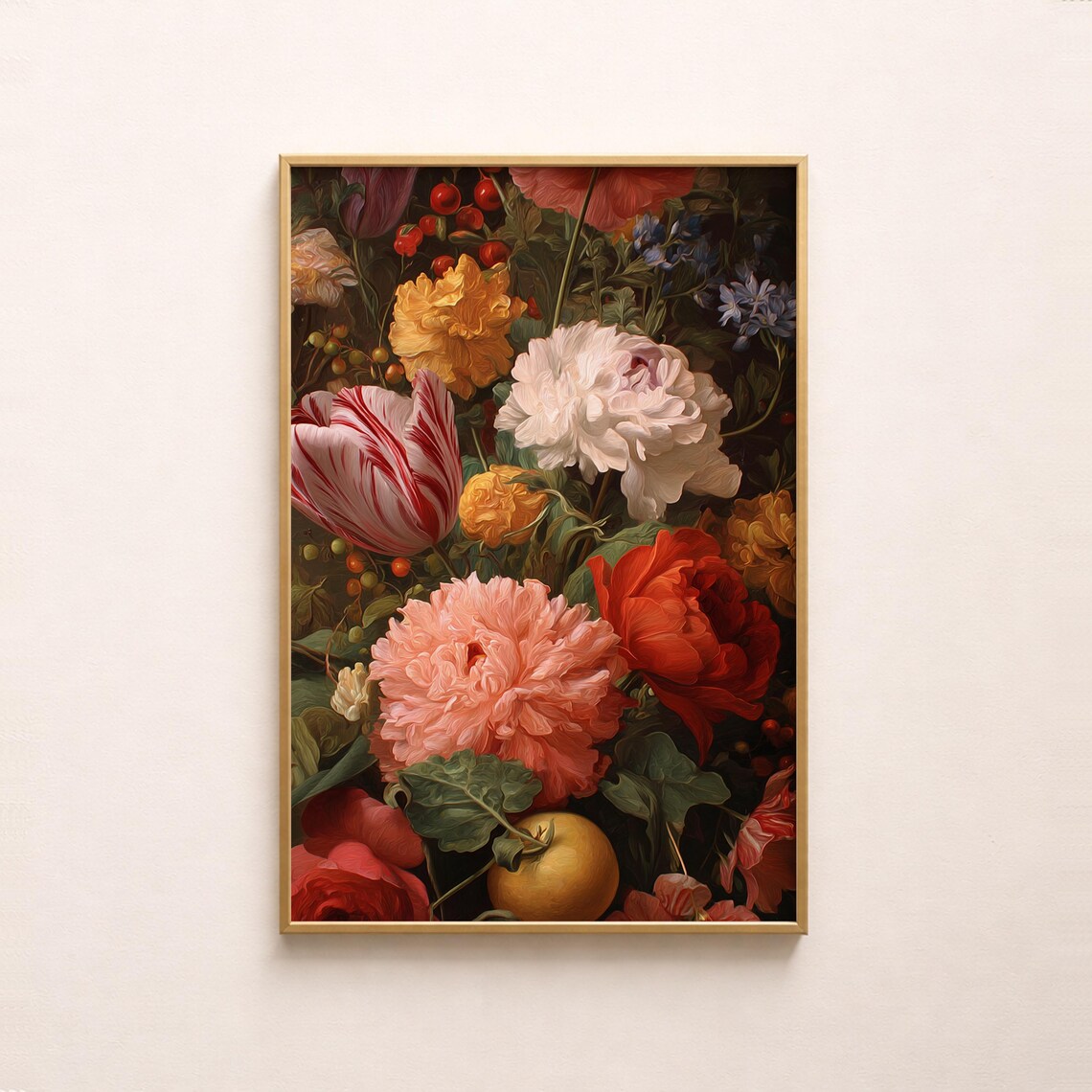 Vintage Floral Still Life, Romantic Peonies Roses Art Print