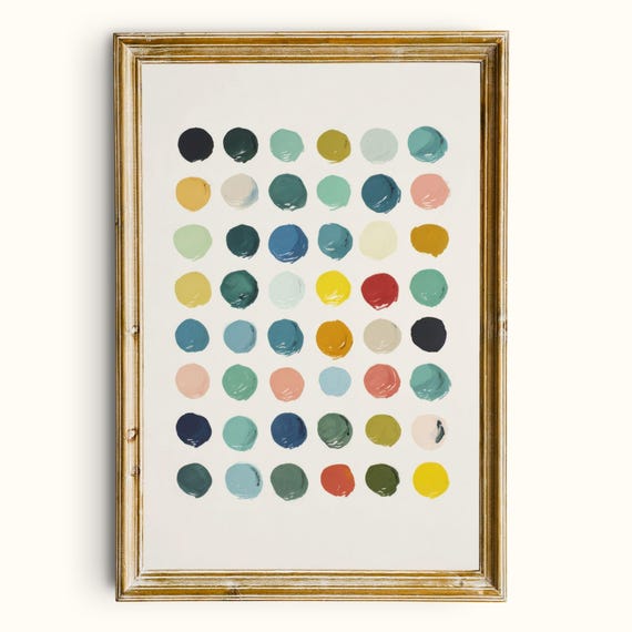 Abstract Polka Dot Print Mid Century Modern Nursery Art Digital Download