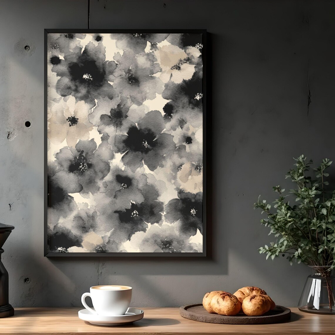 Moody Floral Watercolor Art Print