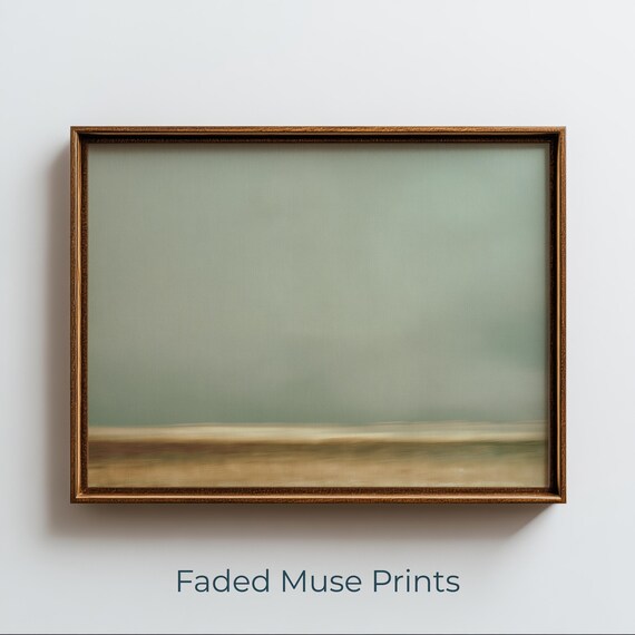 Vintage Abstract Landscape Study, Soft Horizon Line Art