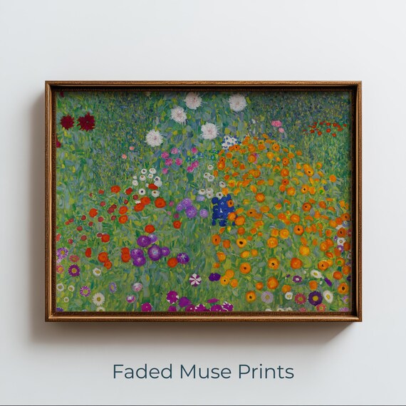 Impressionist Wildflower Meadow Blooming Garden Vintage Floral Landscape Poster