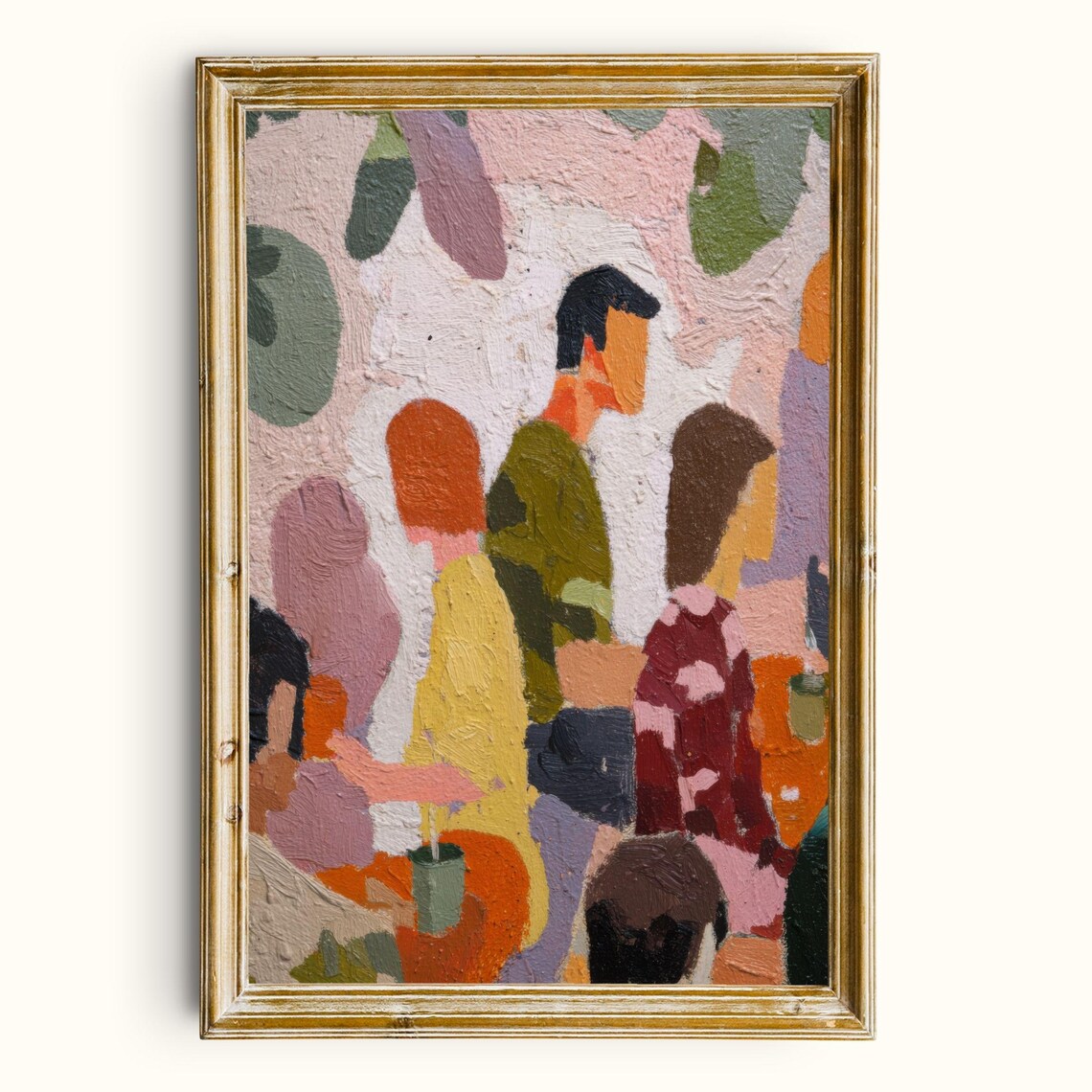 Modern People Painting, Abstract Crowd Art