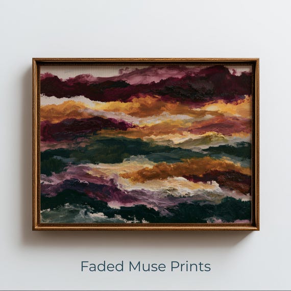 Abstract Autumn Landscape Painting Moody Seasonal Wall Art Digital Download 3114