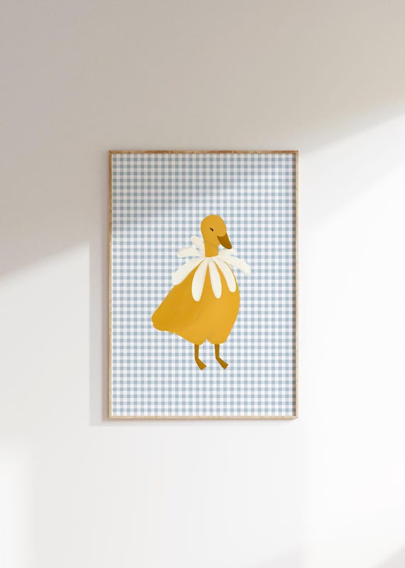 Girls Room Duck Print, Cottagecore Nursery Art