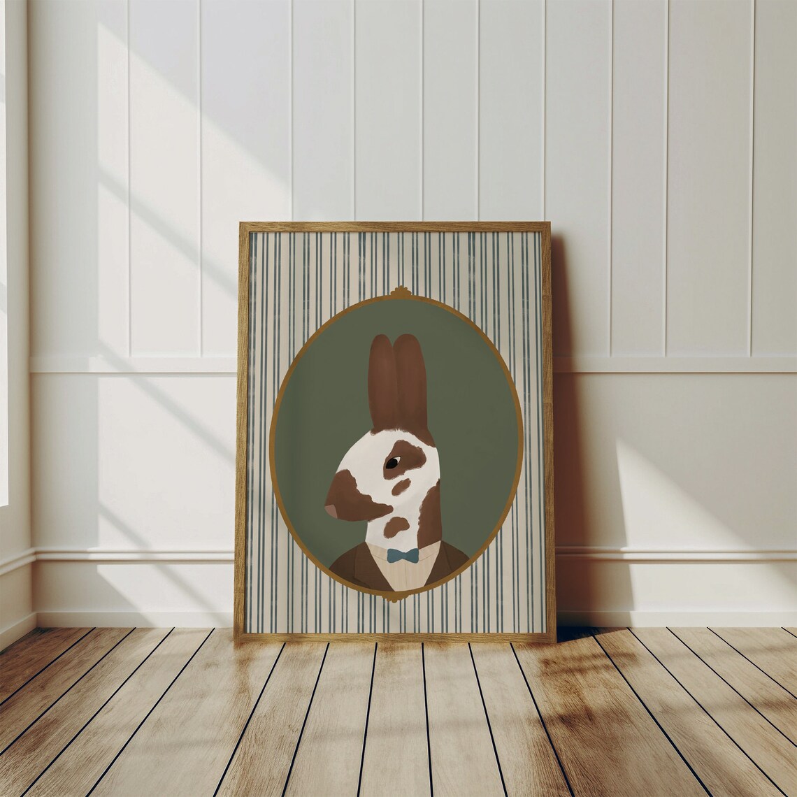 Boys Room Vintage Rabbit Print Grandmillenial Art Bunny Nursery Print Vintage Aesthetic Nursery Abstract Vintage Painting Farm Nursery Print - Image 2