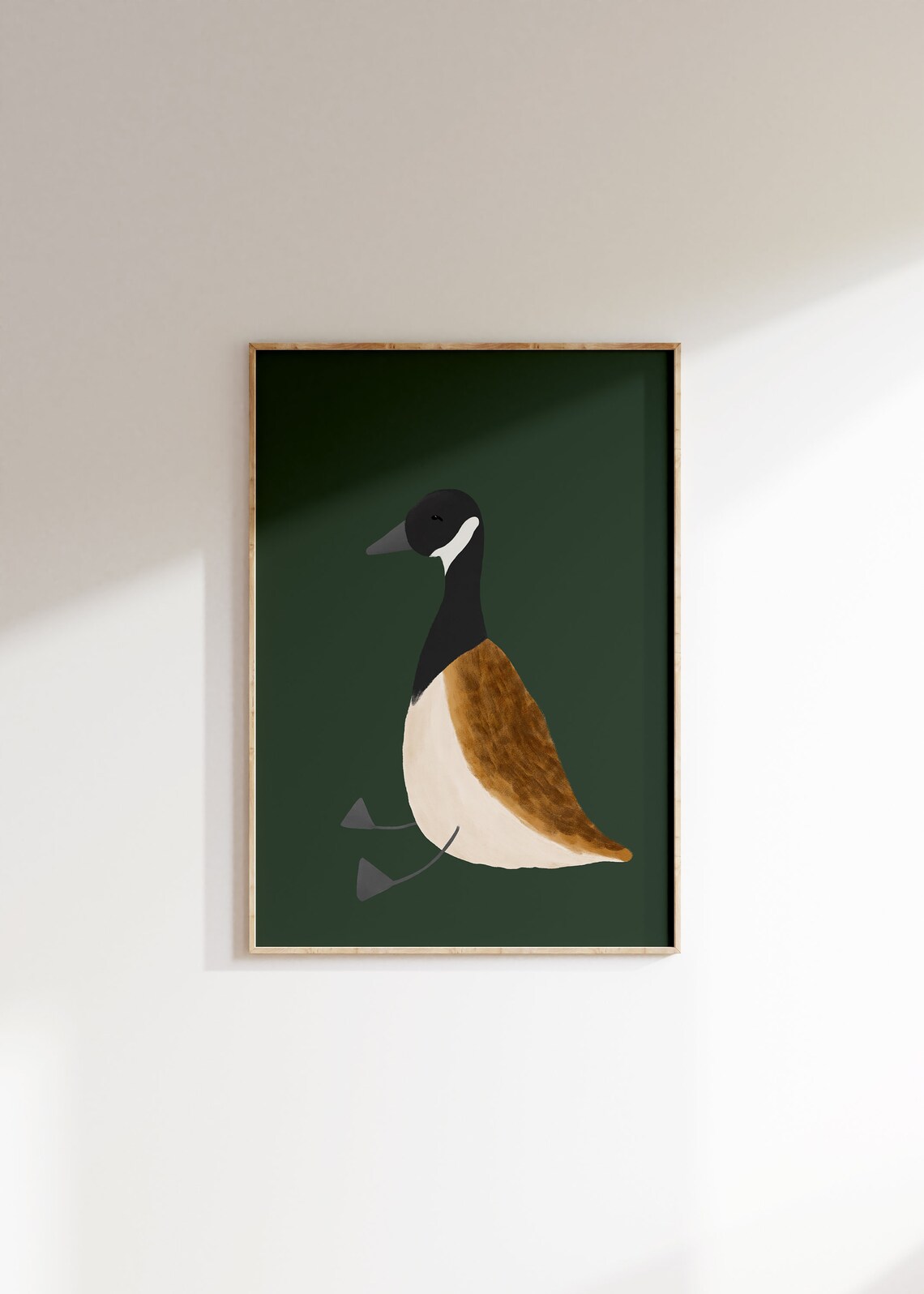 Canada Goose Cute Nursery Art Print, Dark Green - Image 2