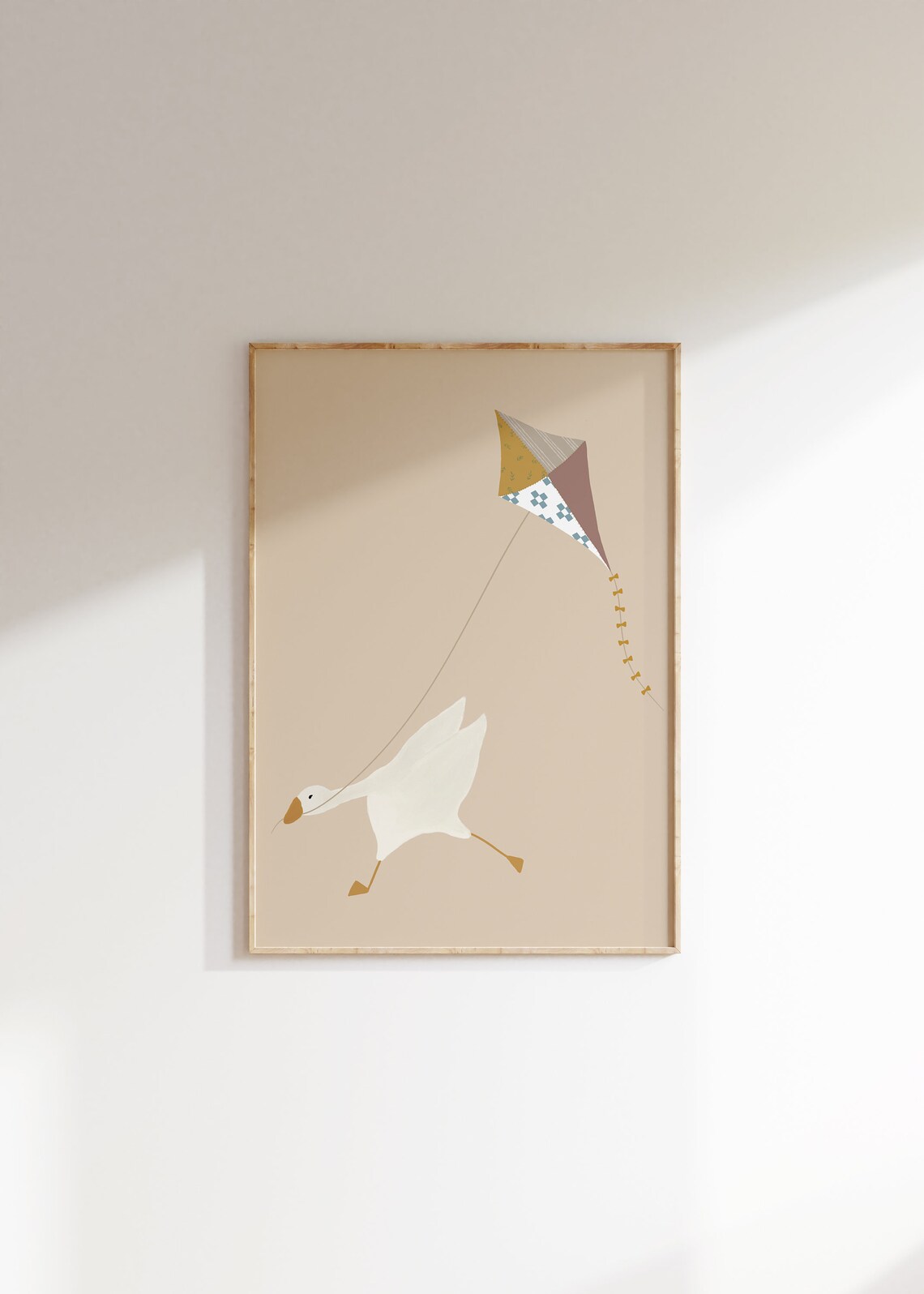 Silly Goose Cute Goose Poster, Neutral Nursery Decor