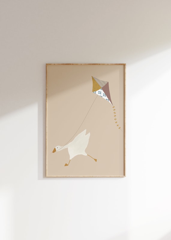 Silly Goose Cute Goose Poster, Neutral Nursery Decor