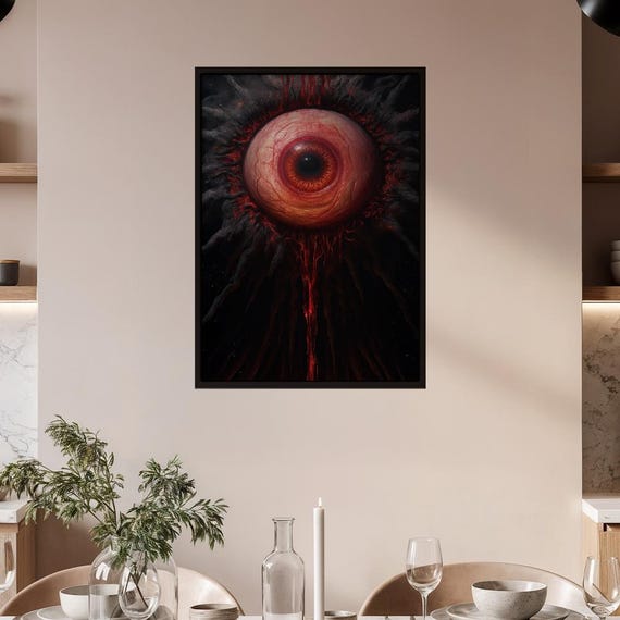 Cosmic Horror Eyeball Poster Eldritch Gaze Art Print Dark Fantasy Wall Decor Unsettling Macabre Home Lovecraftian Gift