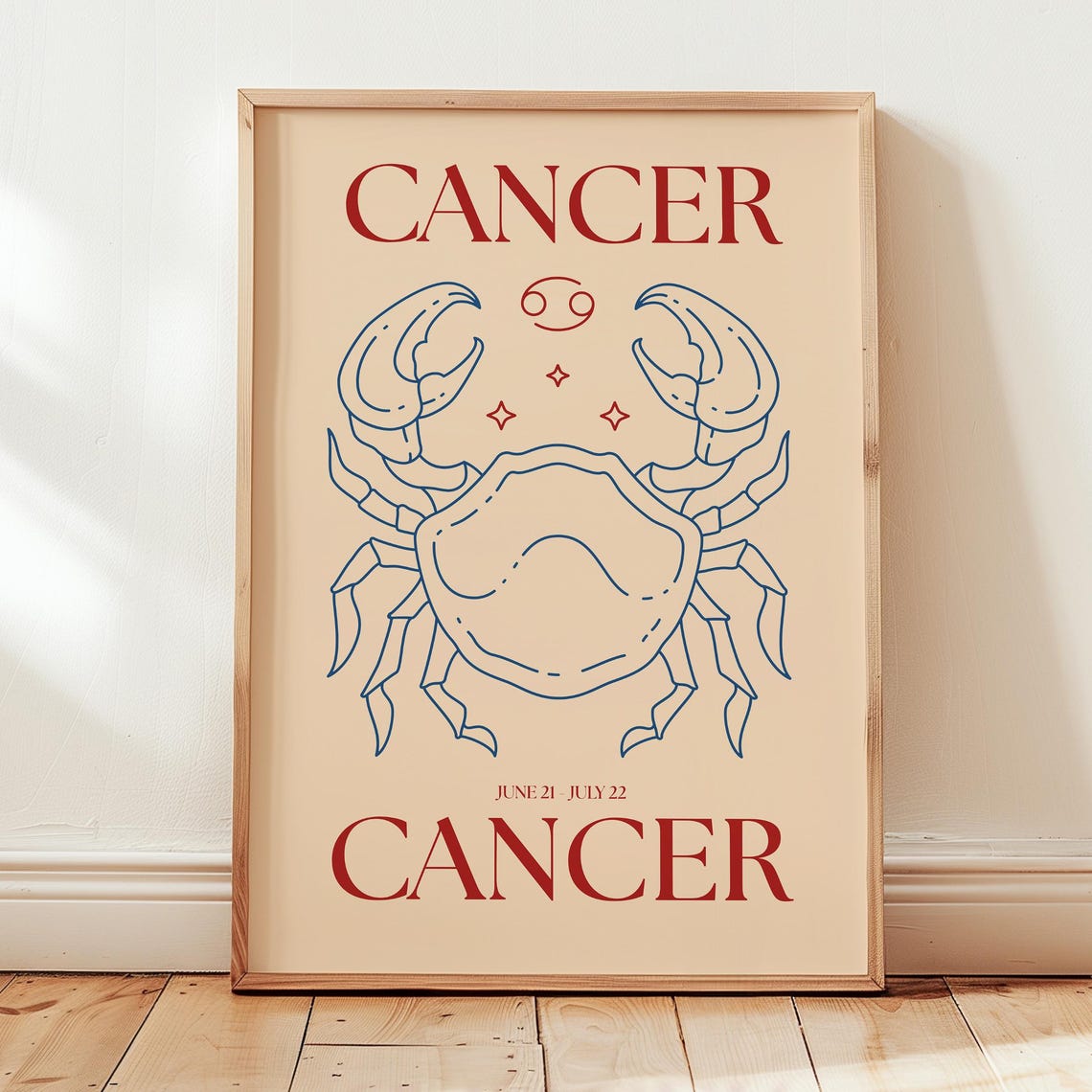 Cancer Zodiac Crab Sign June 21 July 22 Astrology Horoscope Poster