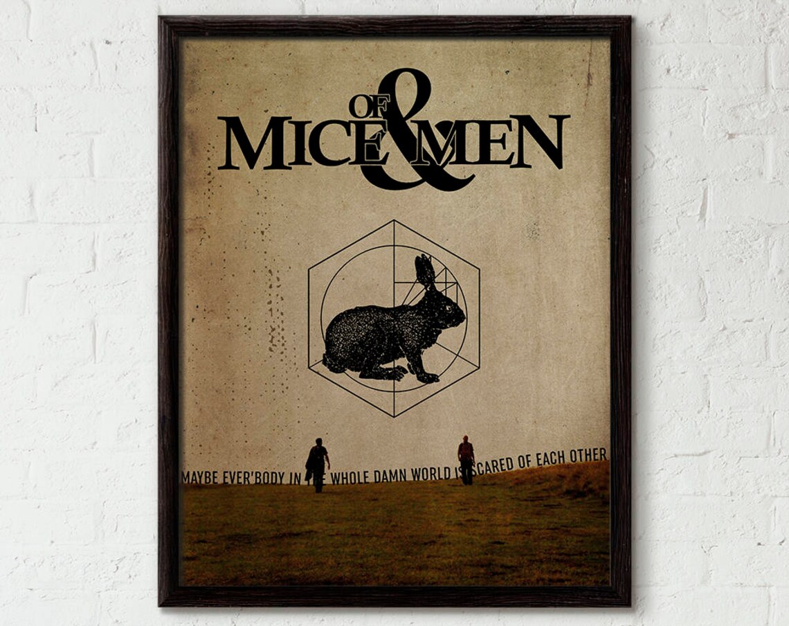 Of Mice and Men Literary Art Print, Steinbeck Quotes