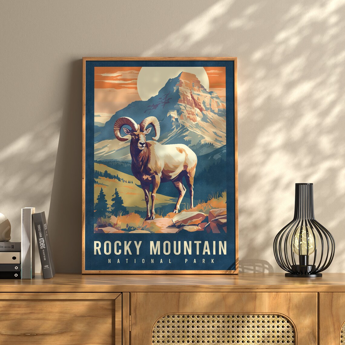 Colorado Rocky Mountains Sheep Travel Poster
