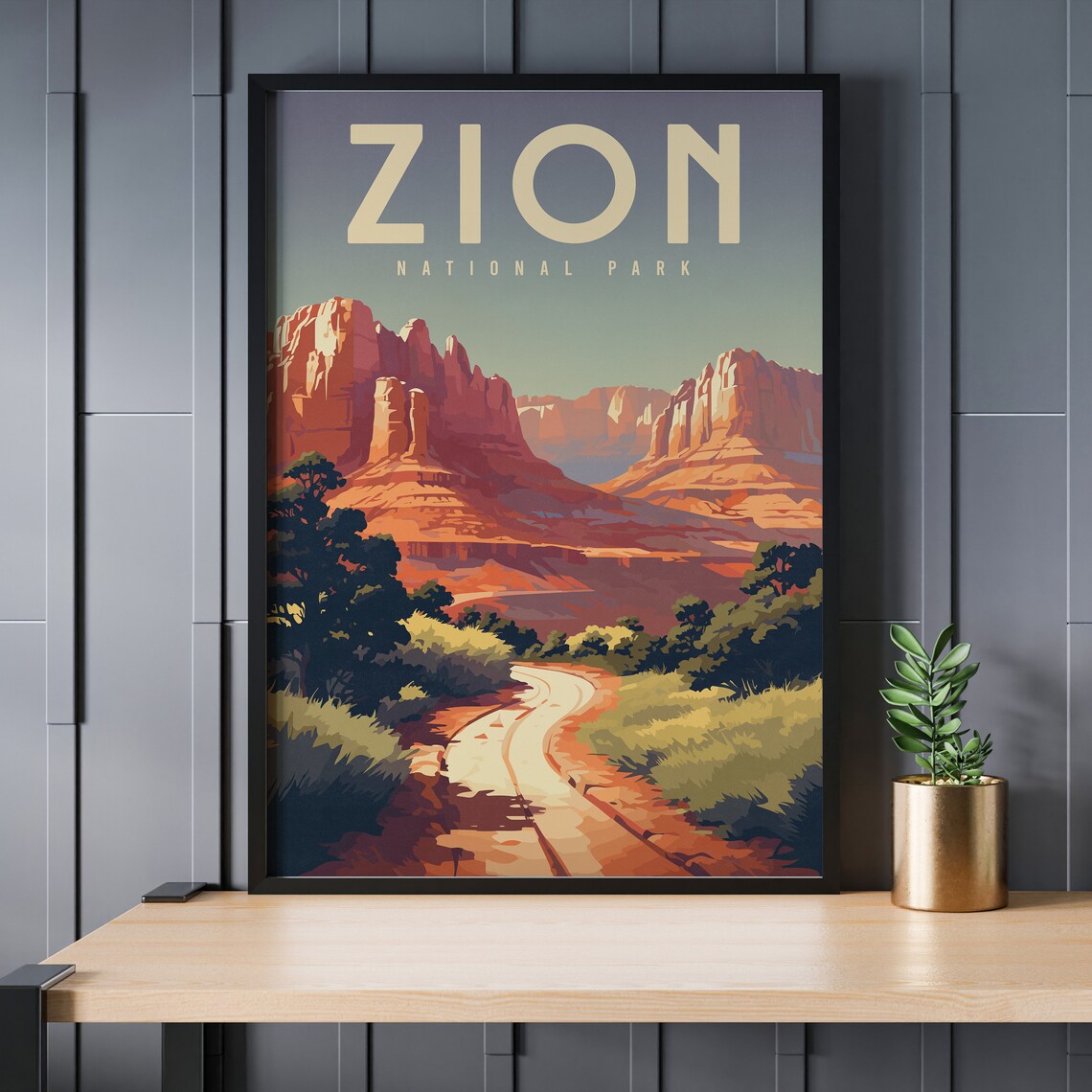 Zion National Park Vintage Travel Poster, Utah - Image 3