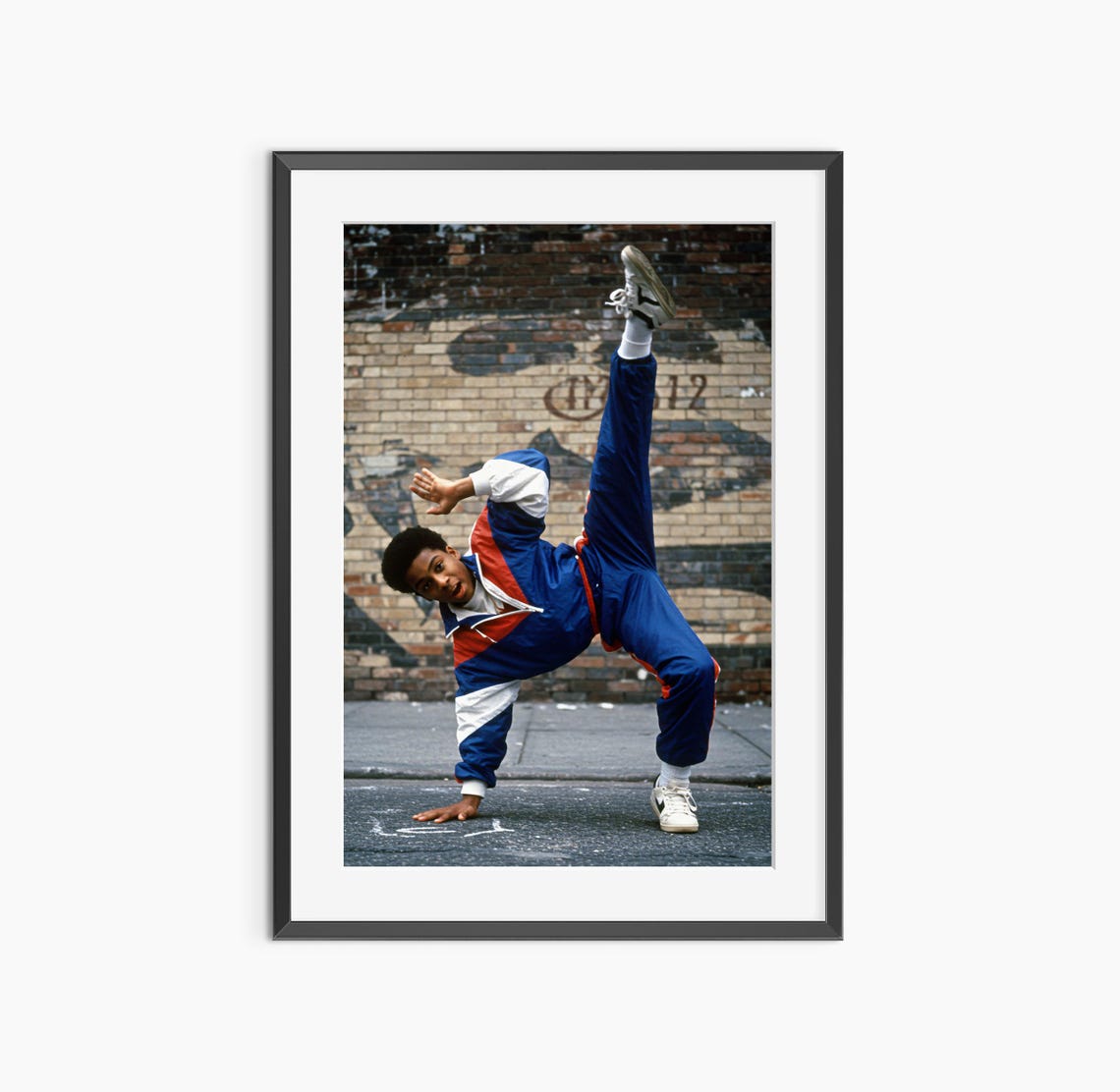 Breakdancer Freezing Mid Air Retro Street Hip Hop Culture Wall Art