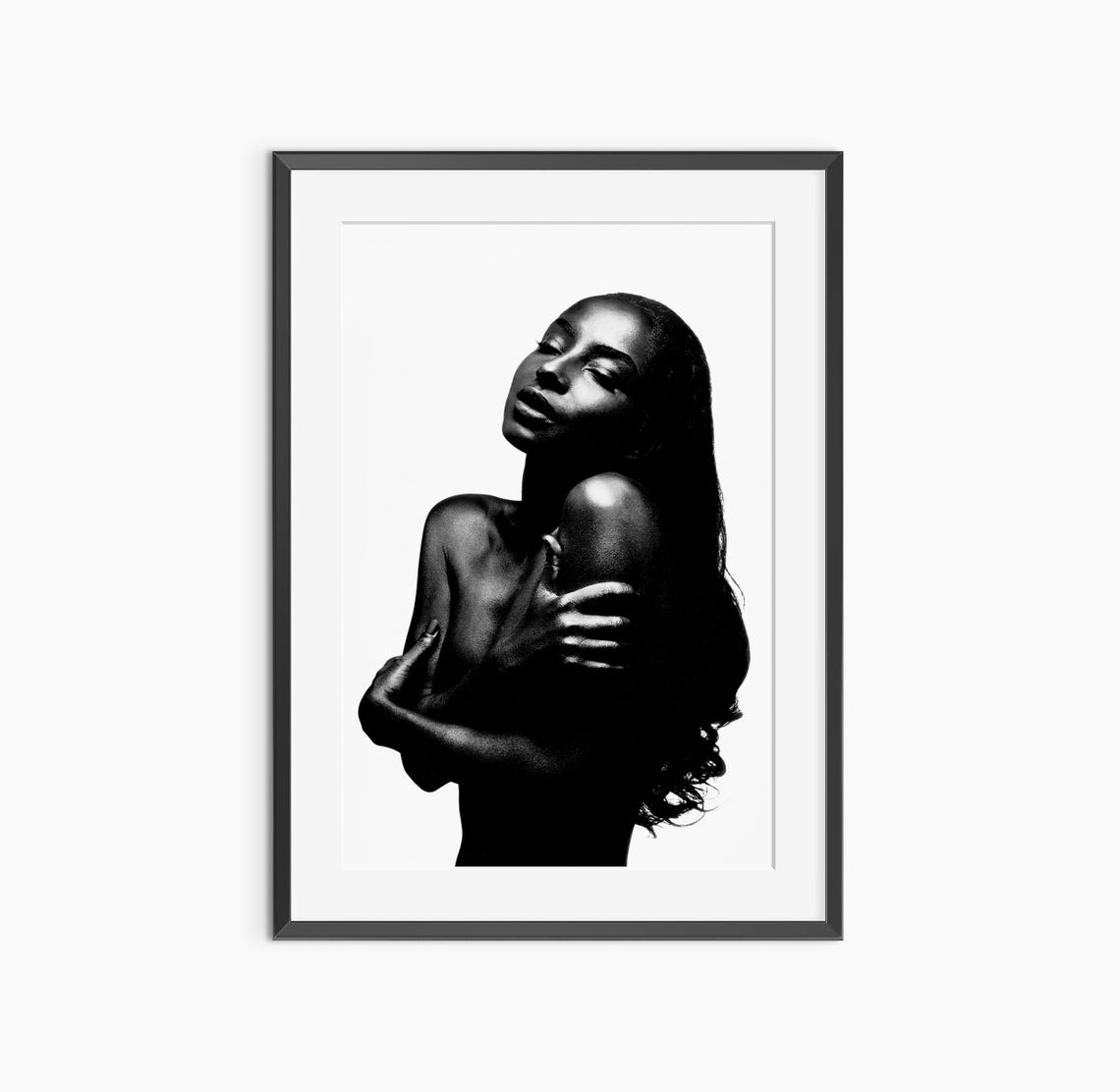 Artistic Elegant Black and White Studio Portrait of a Woman Poster