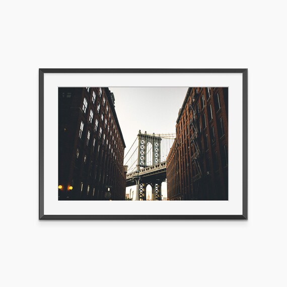 Manhattan Bridge DUMBO Brooklyn Street Photography New York City Poster