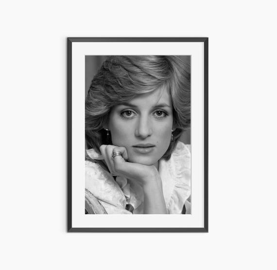 Diana Portrait Photography Prints Princess Retro Poster Lady Black And White Wall Art Museum Quality